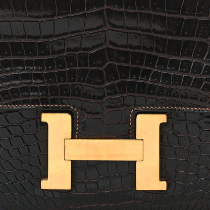 Hermes Shiny Niloticus Crocodile Constance 24 Havane 9 of 15