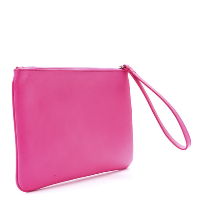 Balenciaga Calfskin Logo Zip Pouch Pink 3 of 11