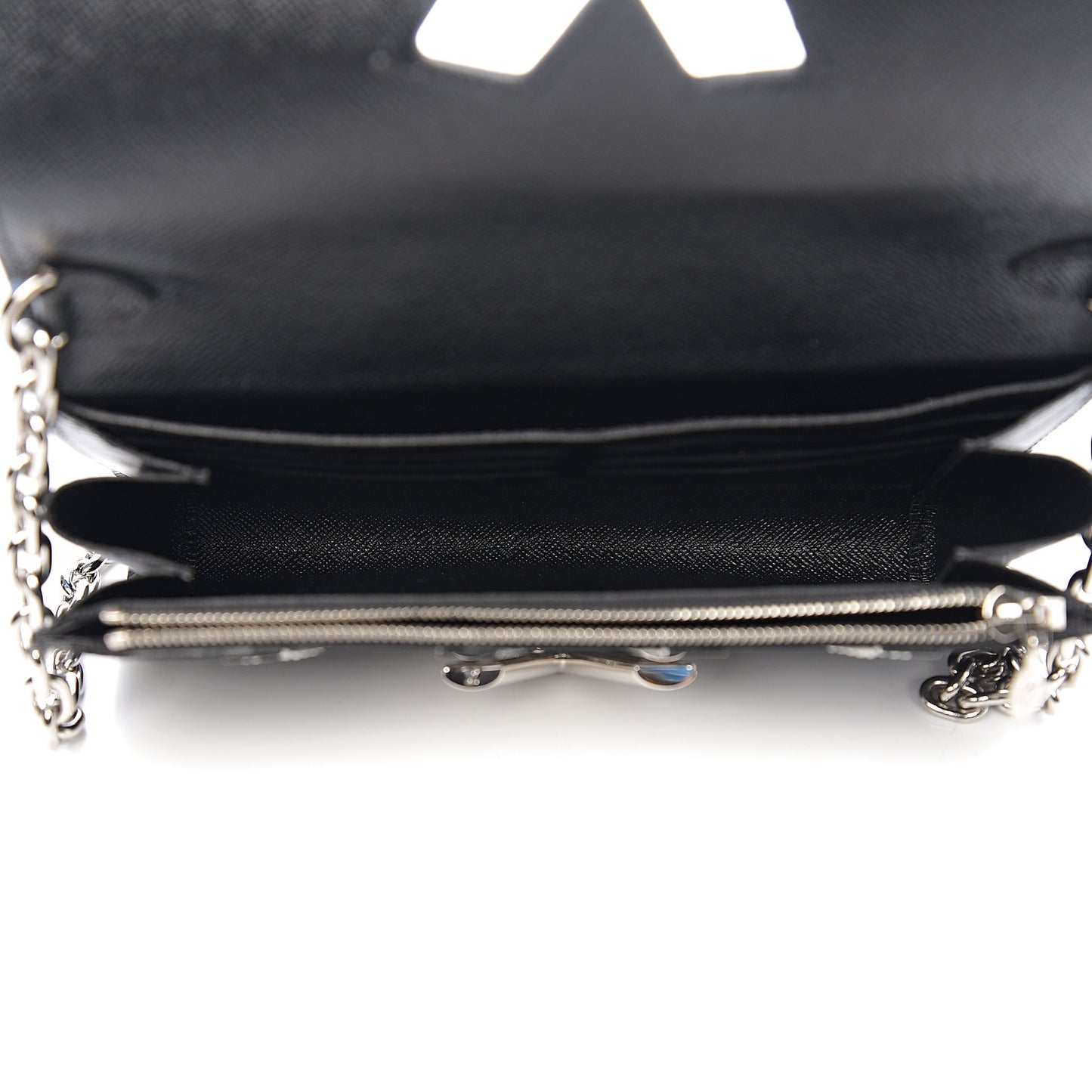 Epi Monogram Studded Twist Chain Wallet Black