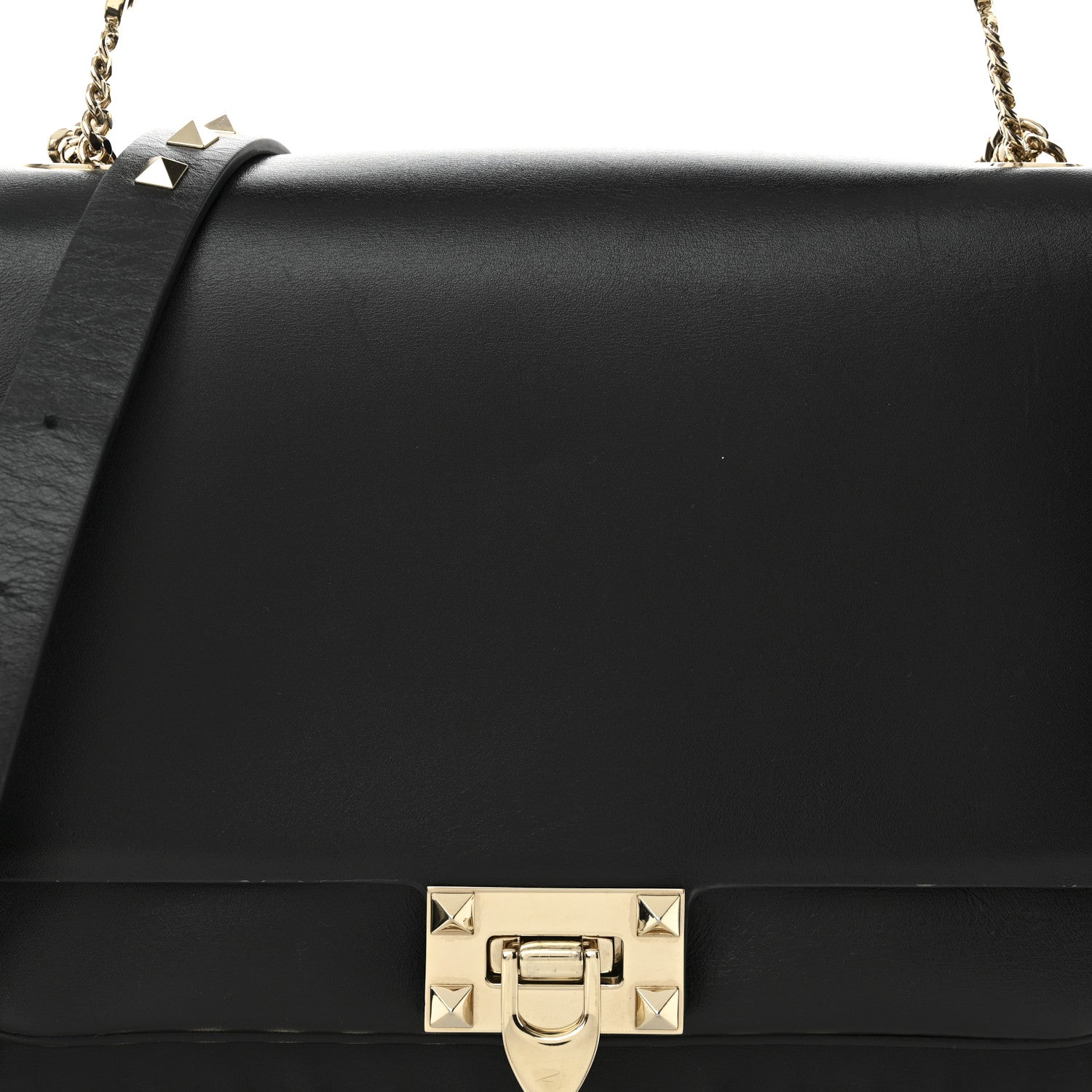 Valentino Garavani Vitello Rockstud Top Handle Shoulder Bag Black 7 of 9