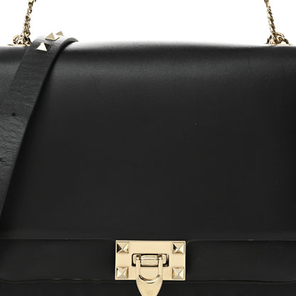 Valentino Garavani Vitello Rockstud Top Handle Shoulder Bag Black 7 of 9