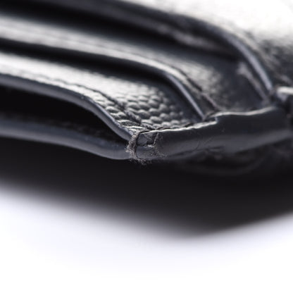Saint Laurent Grain De Poudre Matelasse Chevron Monogram Credit Card Case Fog 8 of 14