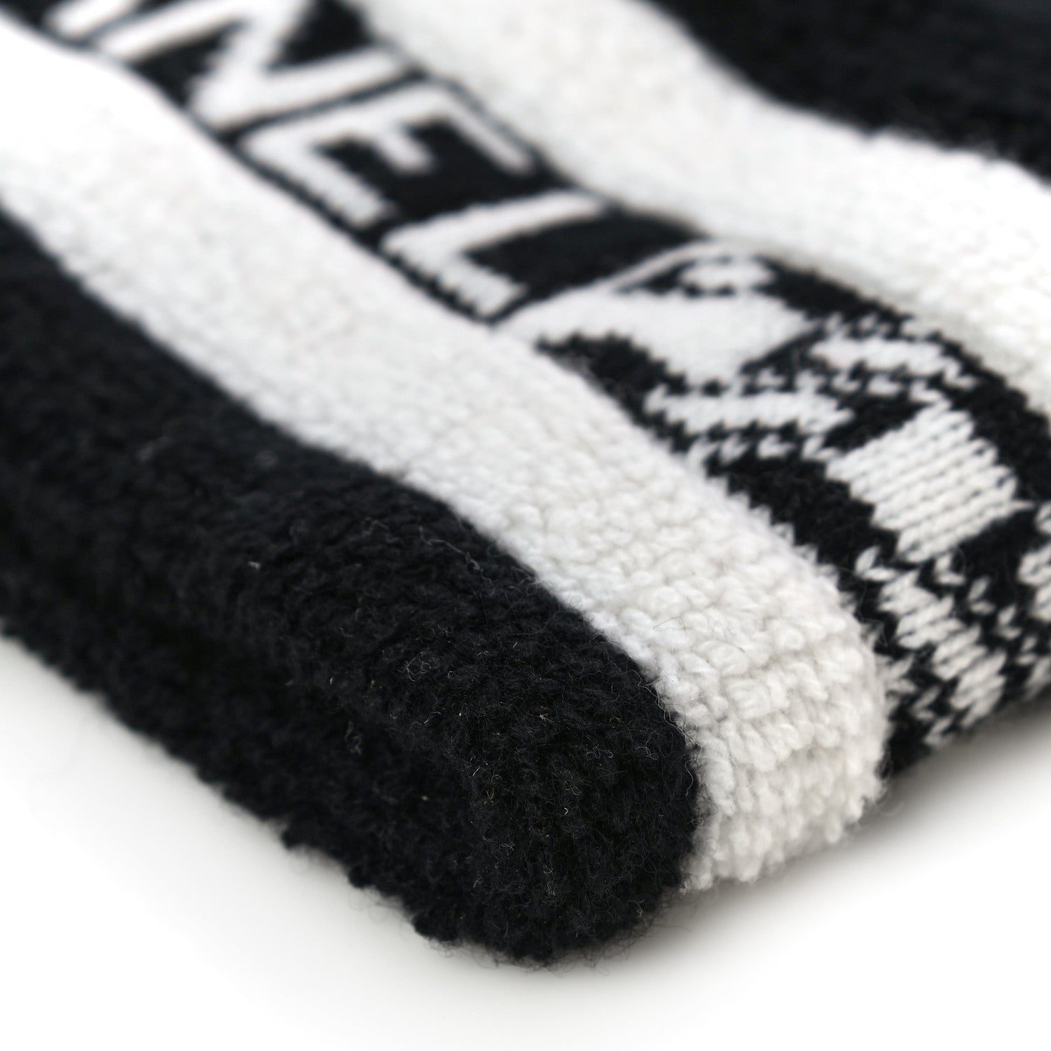 Chanel Cashmere CC Beanie Hat Ecru Black 10 of 10