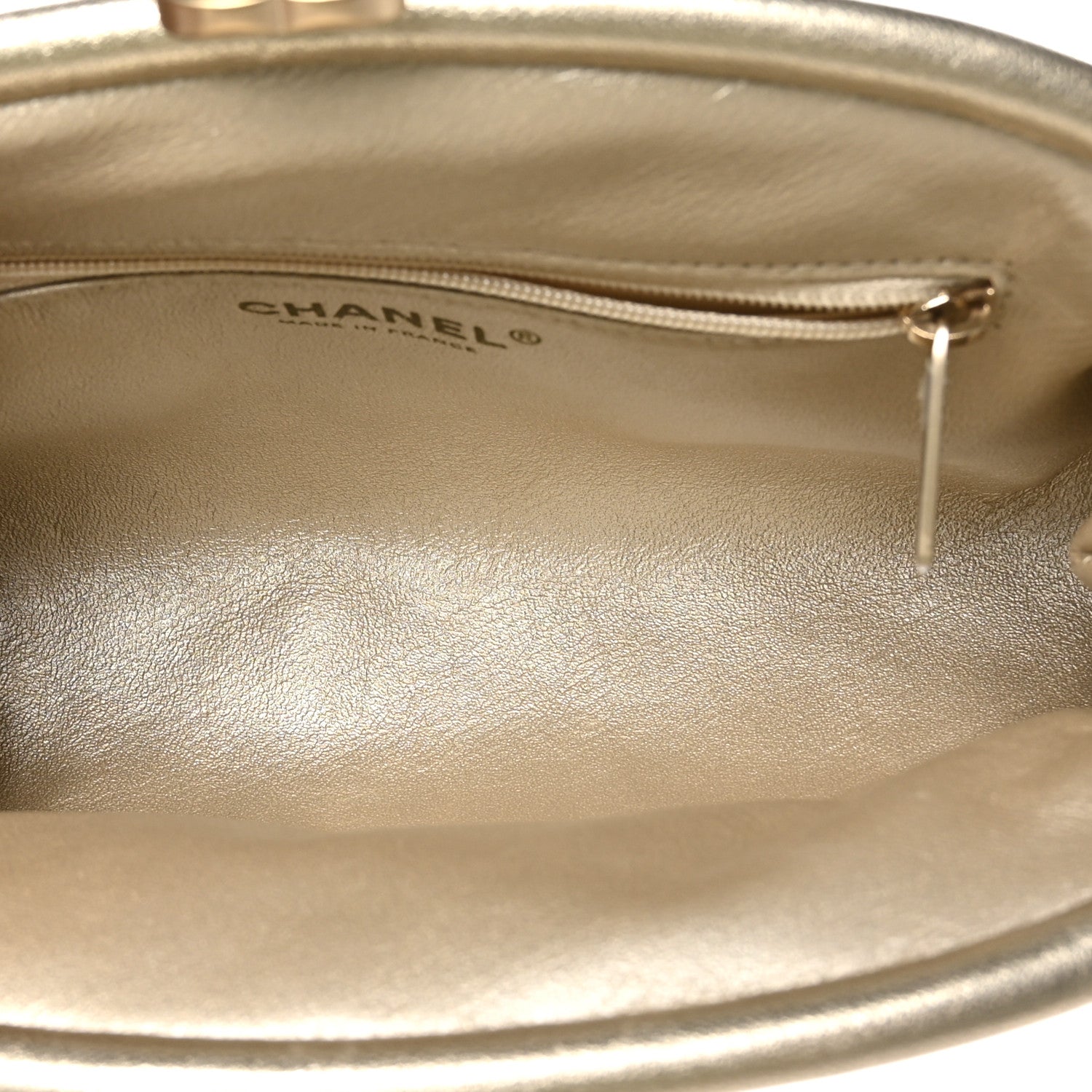 Chanel Metallic Lambskin Perforated Timeless Clutch  Gold 5 of 10