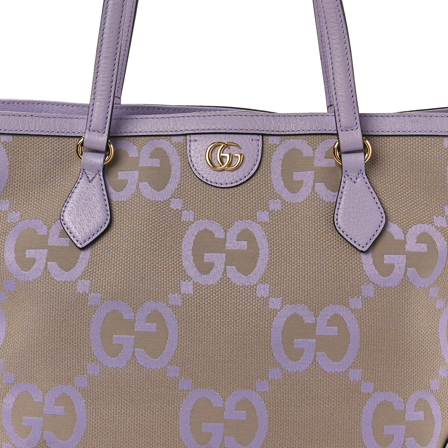 Monogram Jumbo GG Textured Dollar Calfskin Medium Ophidia Shopping Tote Beige Lapis