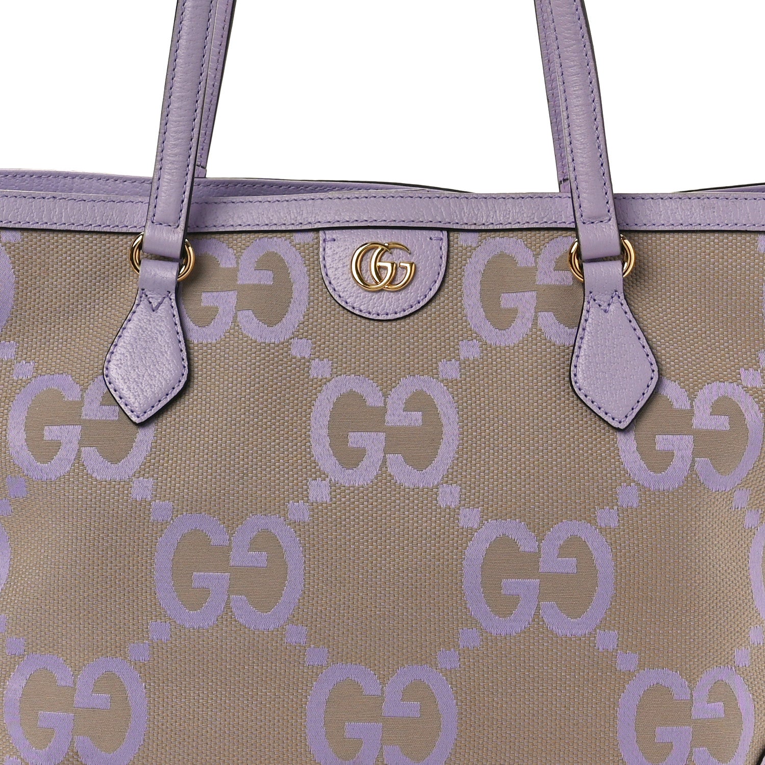 Gucci Monogram Jumbo GG Textured Dollar Calfskin Medium Ophidia Shopping Tote Beige Lapis 8 of 11