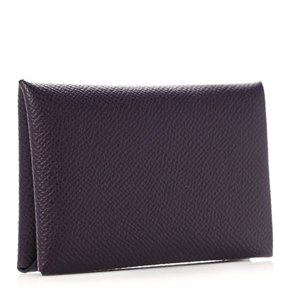Hermes Epsom Calvi Card Case Raisin 3 of 8