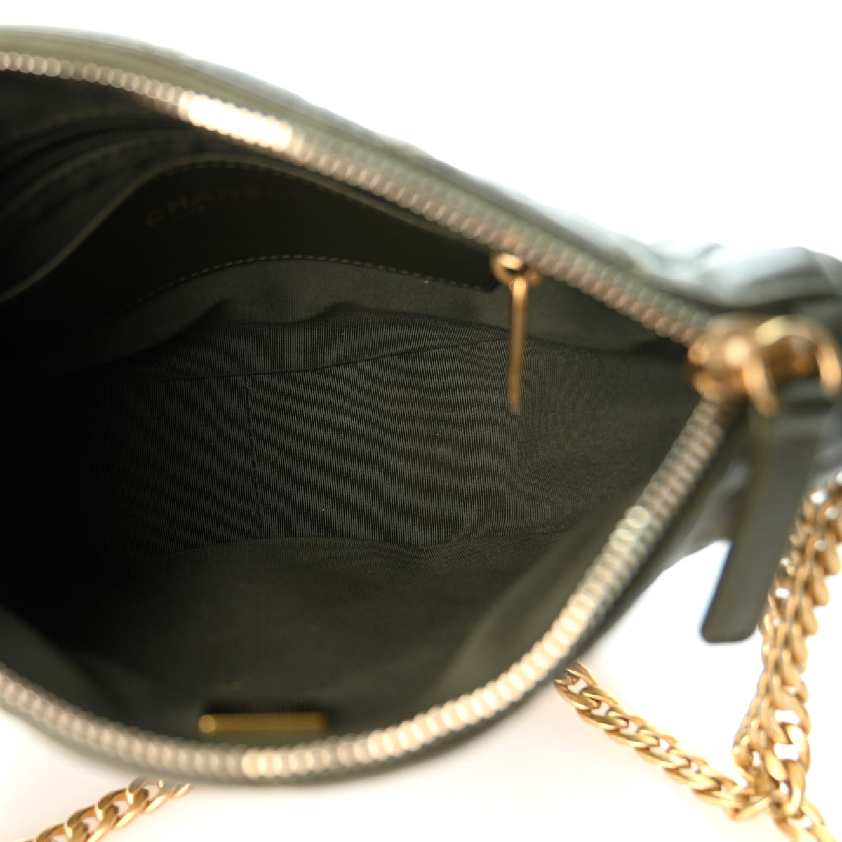 Chanel Lambskin Quilted Pillow Crush Chain Hobo Khaki 5 of 10