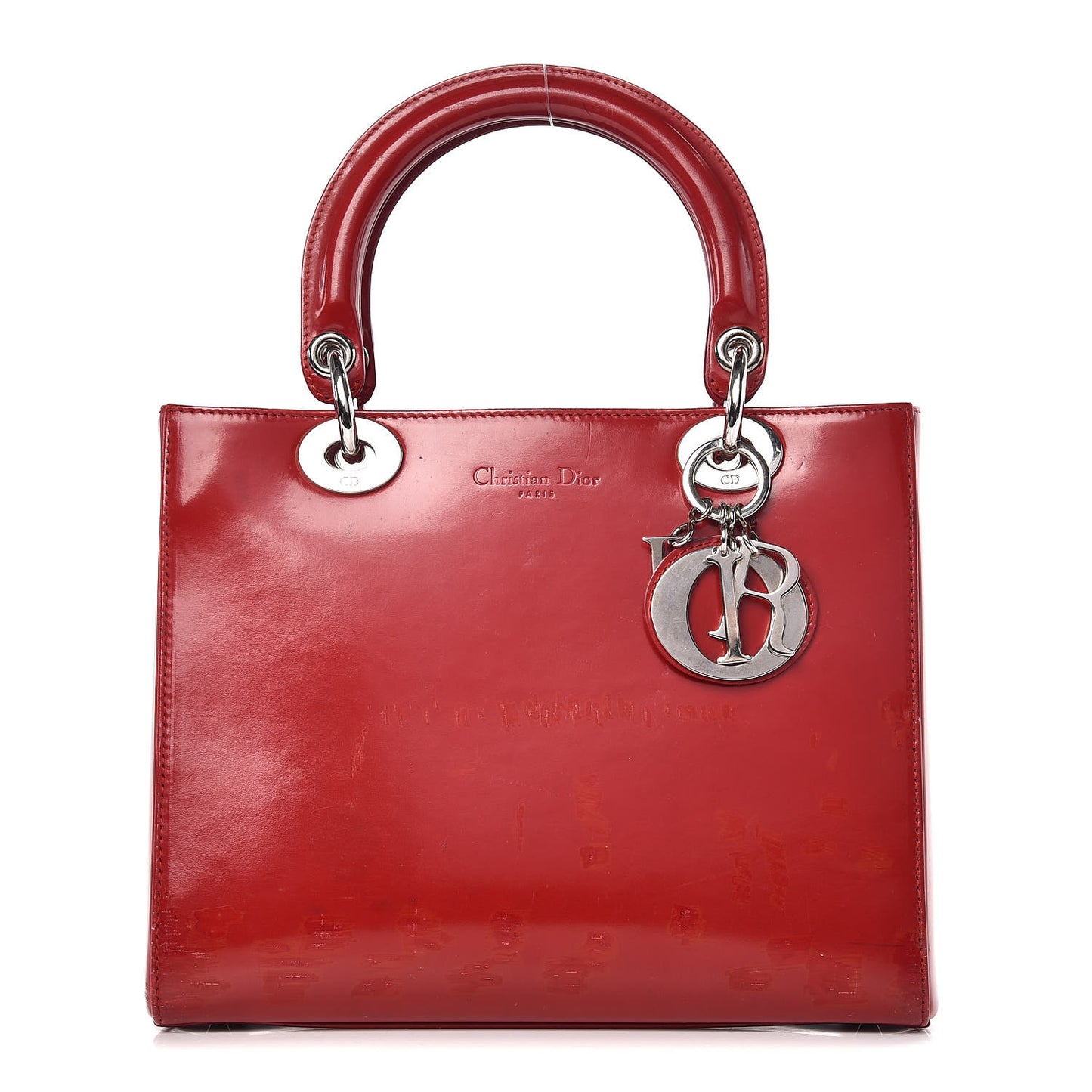 Patent Medium Lady Dior Red