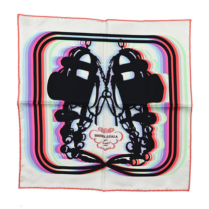 Hermes Silk Brides De Gala Shadow Scarf 45 Creme Black Rose Fluo 1 of 3