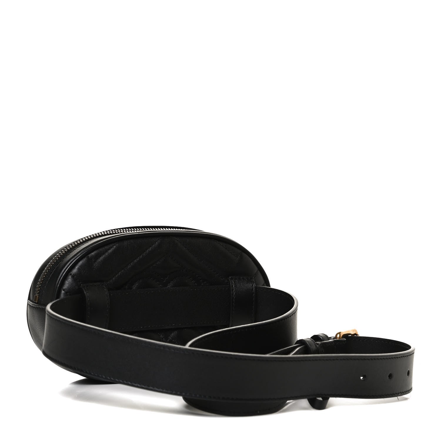 Gucci Calfskin Matelasse GG Marmont Belt Bag 95 38 Black 3 of 13