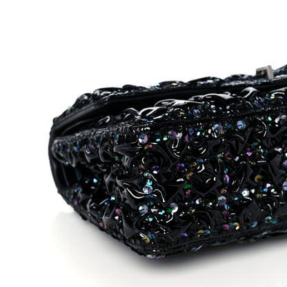 Chanel Patent Sequin Crystal Ruched 2.55 Reissue 225 Flap Black 9 of 10