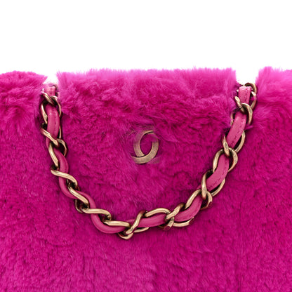 Chanel Rabbit Fur Shoulder Bag Fuchsia 8 of 11