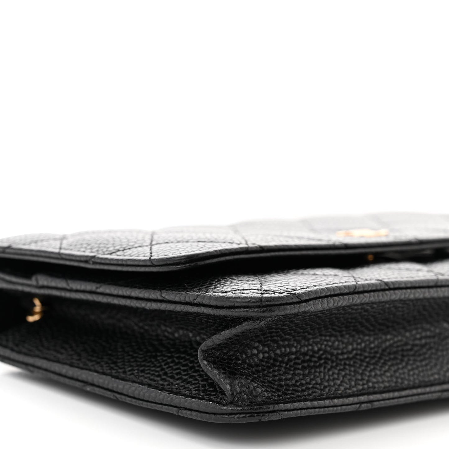 Caviar Quilted Wallet on Chain WOC Black