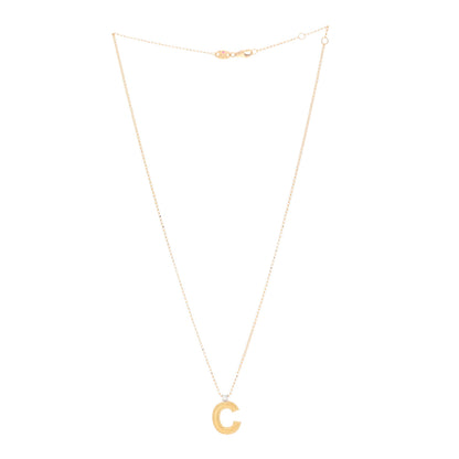 Roberto Coin 18K Yellow Gold Diamond Princess Initial C Pendant Necklace 3 of 5