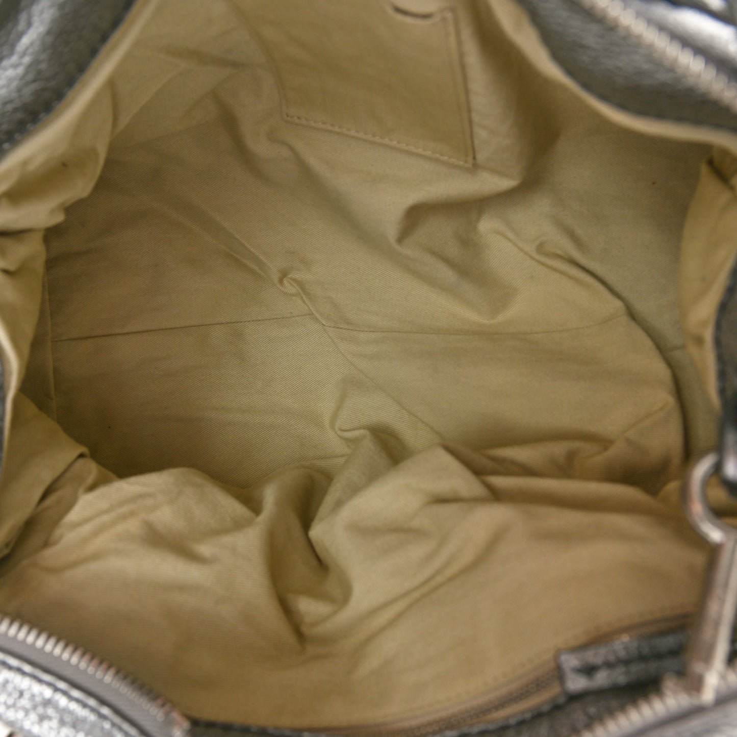 Metallic Calfskin Medium Paddington Satchel Argent