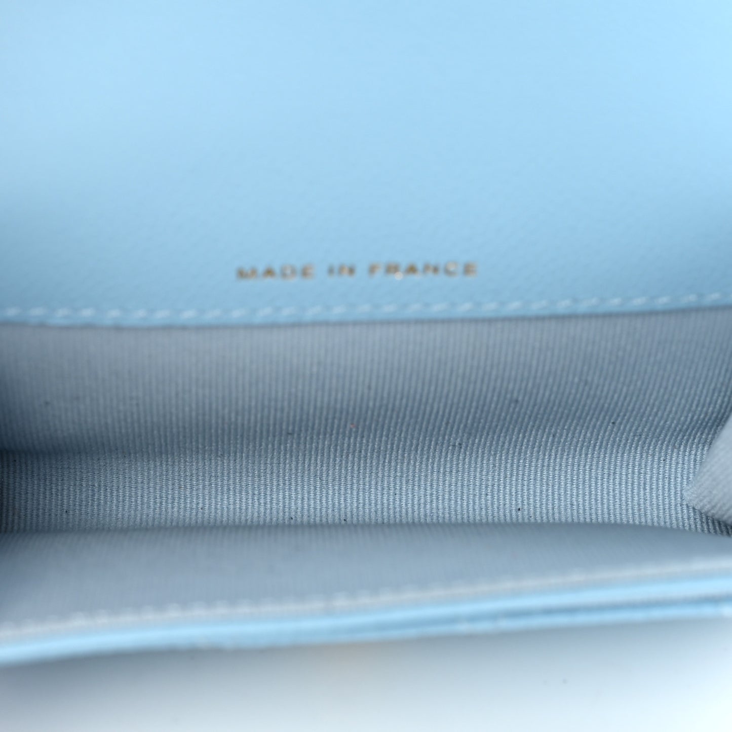 Caviar Quilted Flap Card Holder Wallet Light Blue