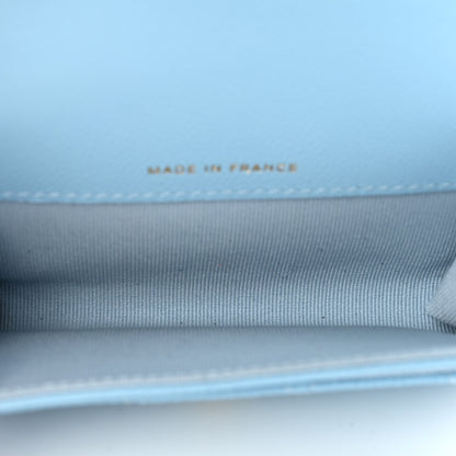Chanel Caviar Quilted Flap Card Holder Wallet Light Blue 5 of 9