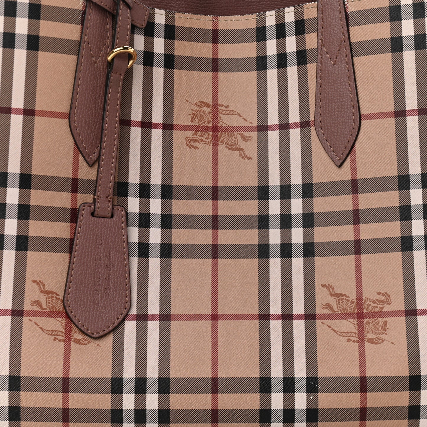 Grainy Calfskin Haymarket Check Medium Reversible Tote Light Elderberry