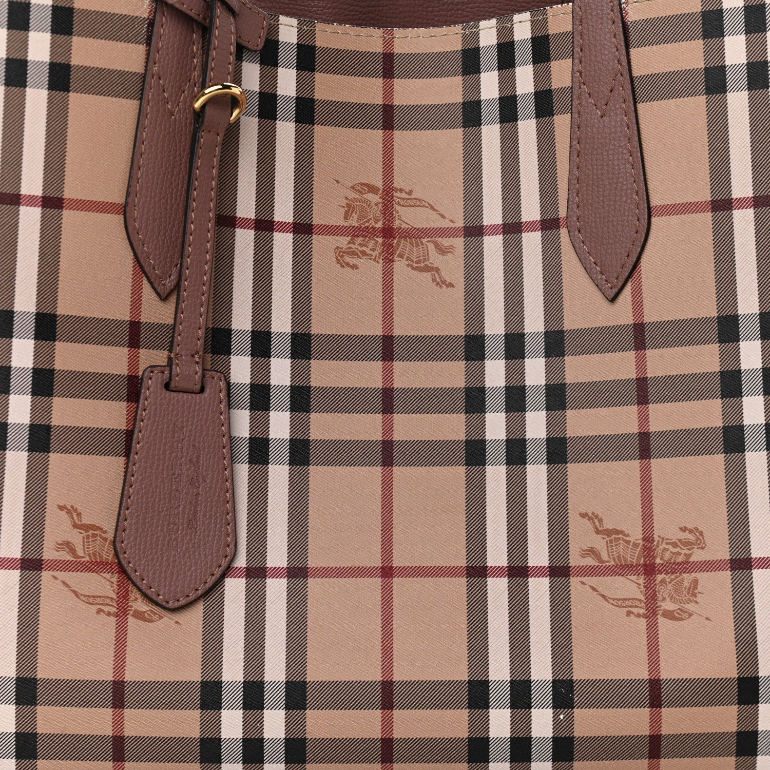 Burberry Grainy Calfskin Haymarket Check Medium Reversible Tote Light Elderberry 8 of 12
