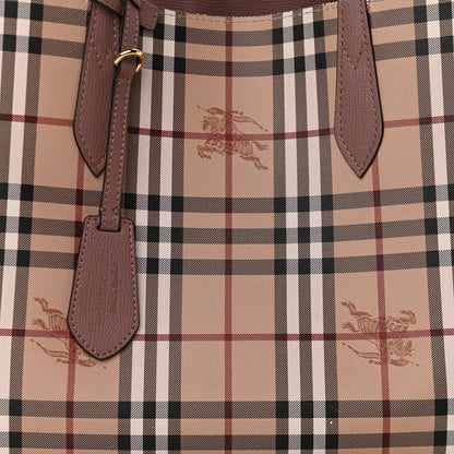 Burberry Grainy Calfskin Haymarket Check Medium Reversible Tote Light Elderberry 8 of 12