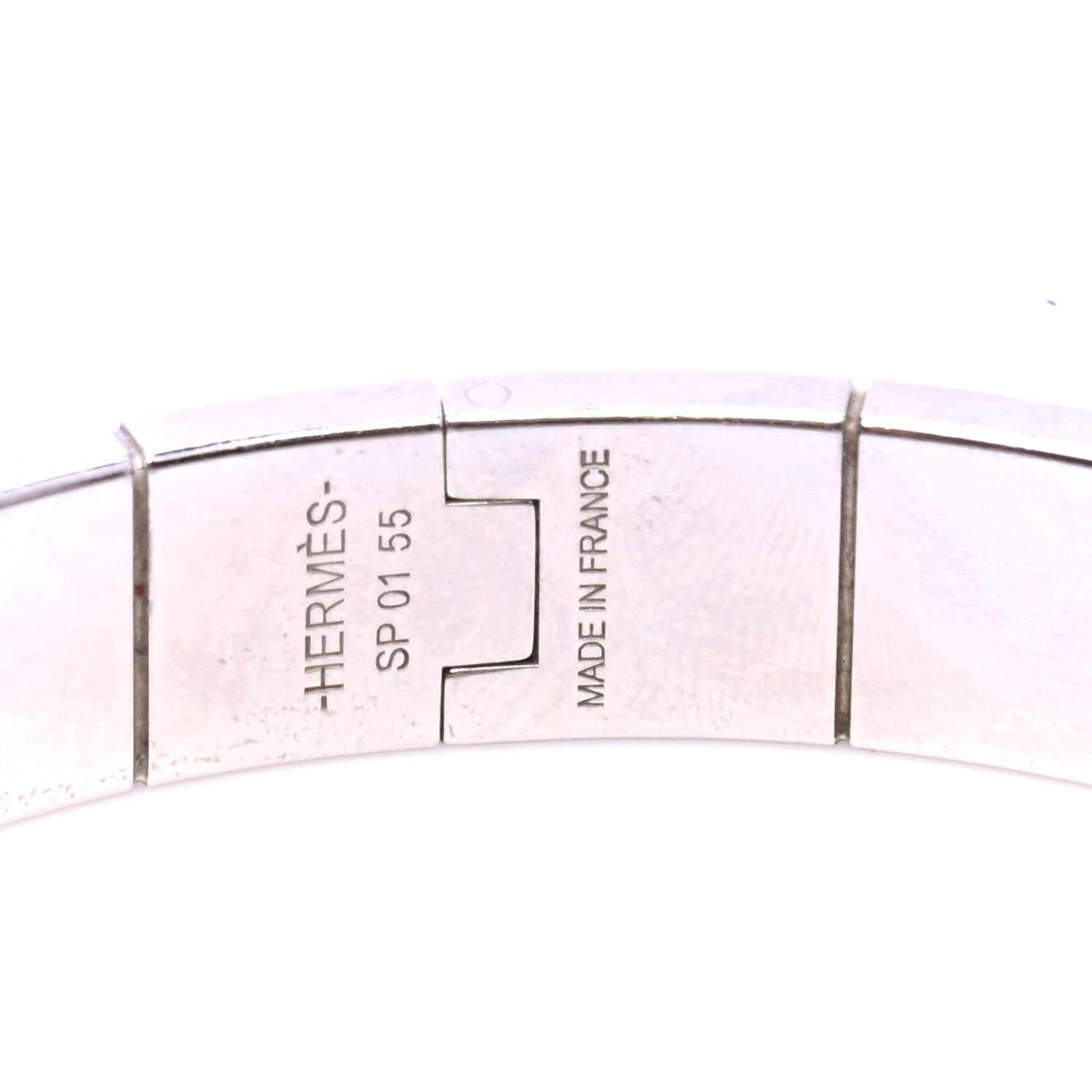 Hermes Enamel Printed Narrow Hinged Bracelet S 3 of 4