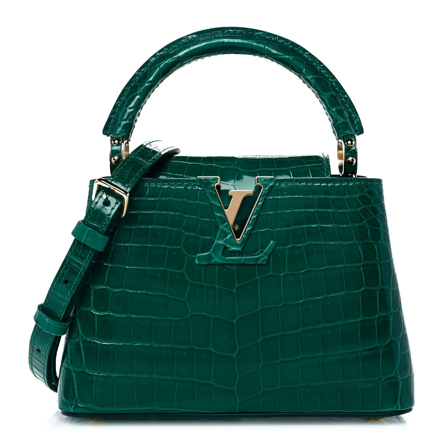 Louis Vuitton Crocodile Capucines Mini Emeraude 1 of 12
