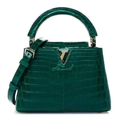 Louis Vuitton Crocodile Capucines Mini Emeraude 1 of 12