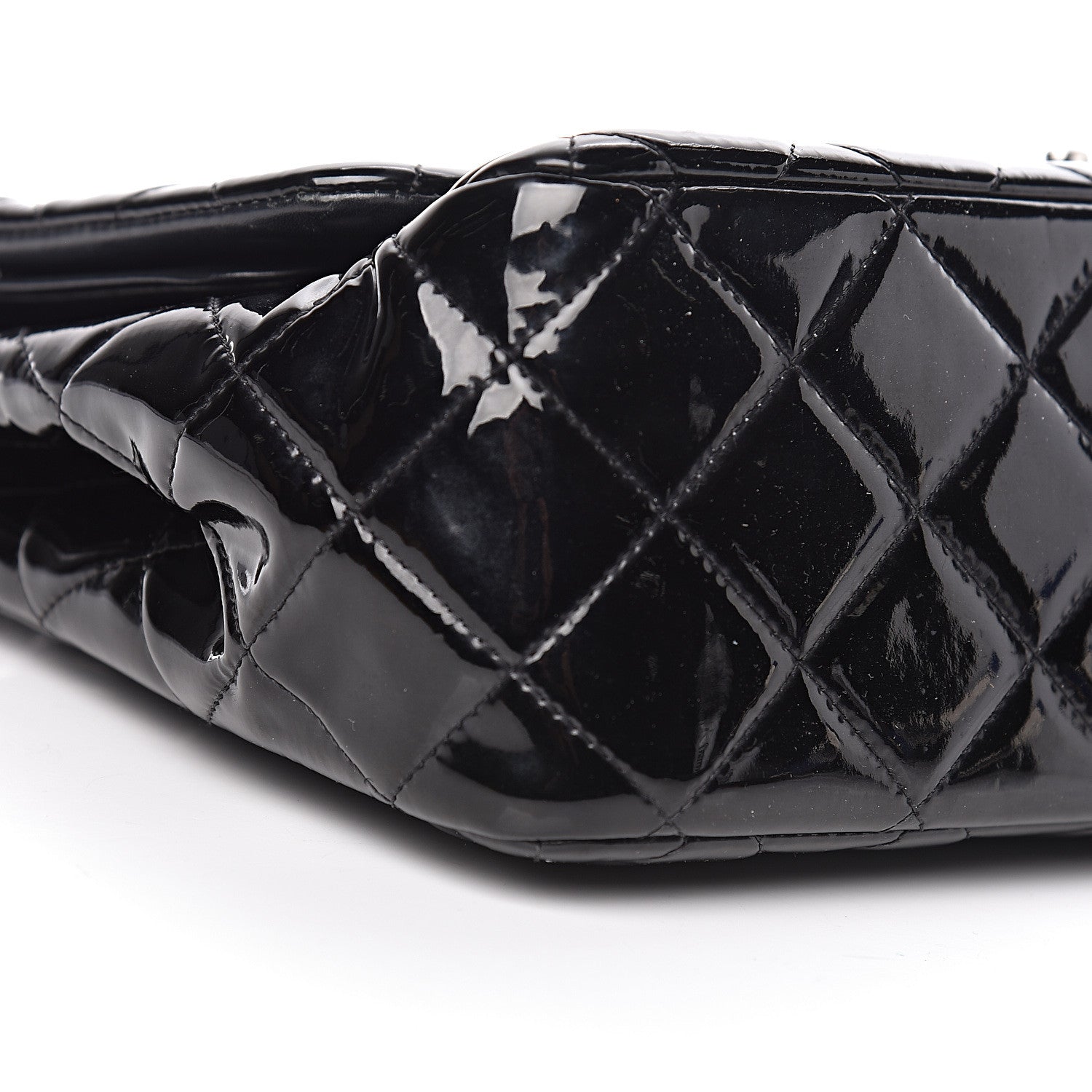 Chanel Patent Quilted Jumbo Double Flap Black 17 of 22