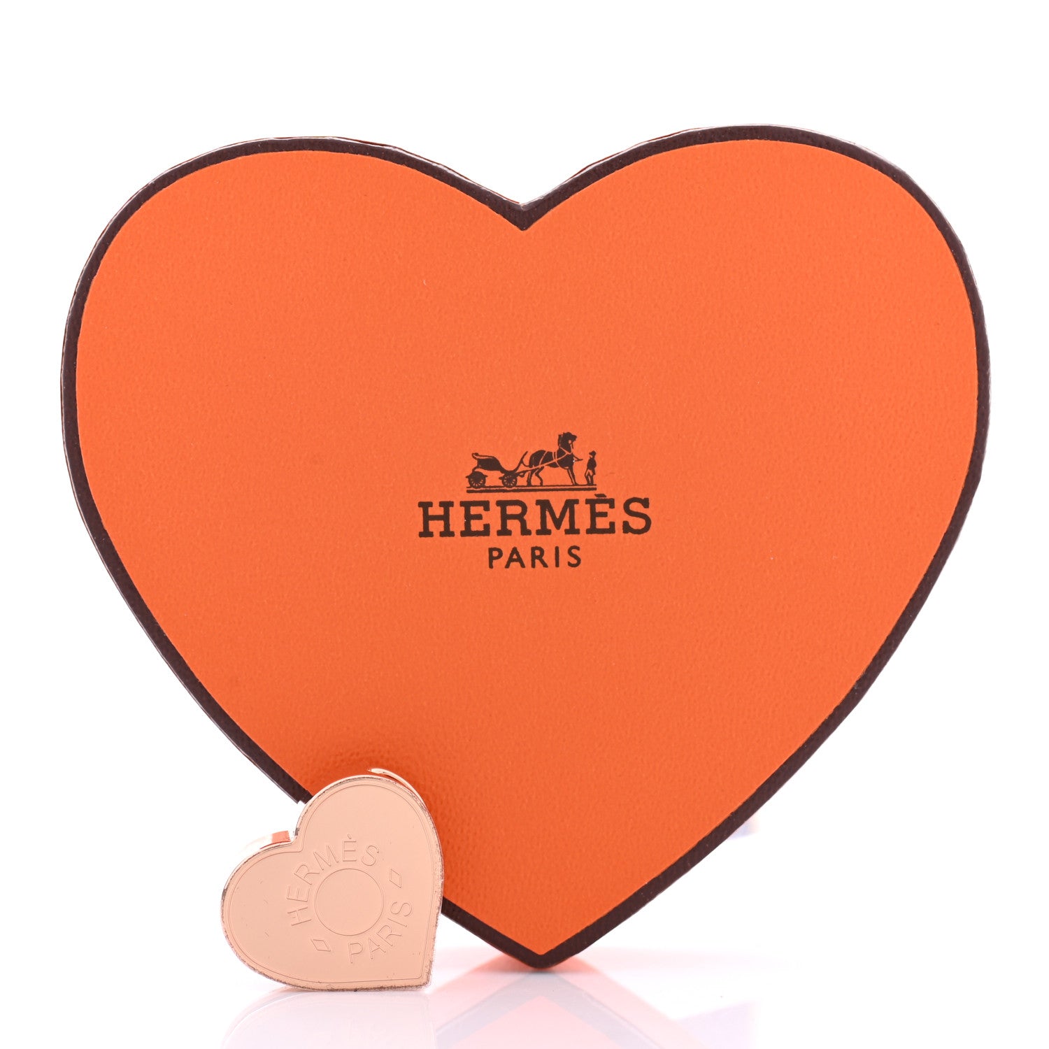 Hermes Rose Gold Plated Brass Mini Coeur Twilly Scarf Ring 5 of 5