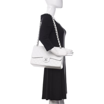 Chanel Caviar Quilted Jumbo Double Flap White 2 of 12