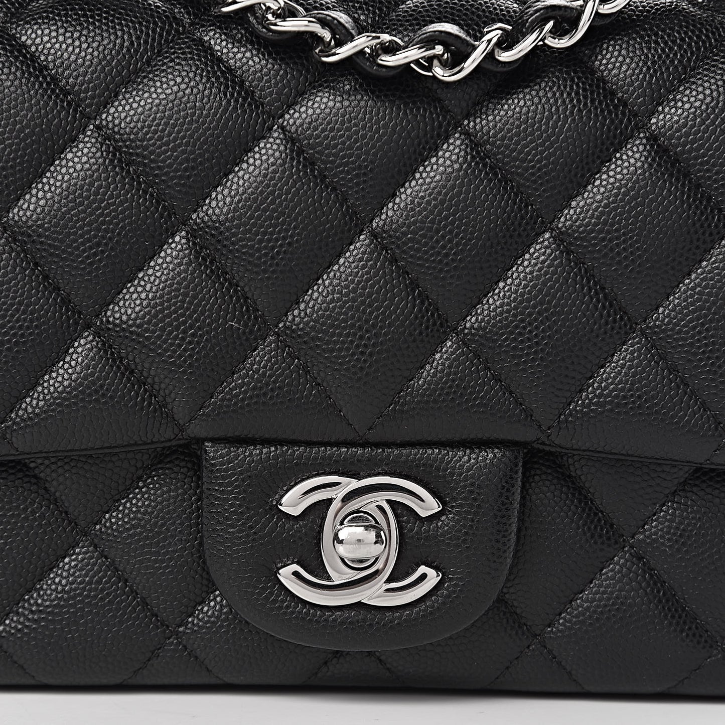 Caviar Quilted Mini Square Flap Black