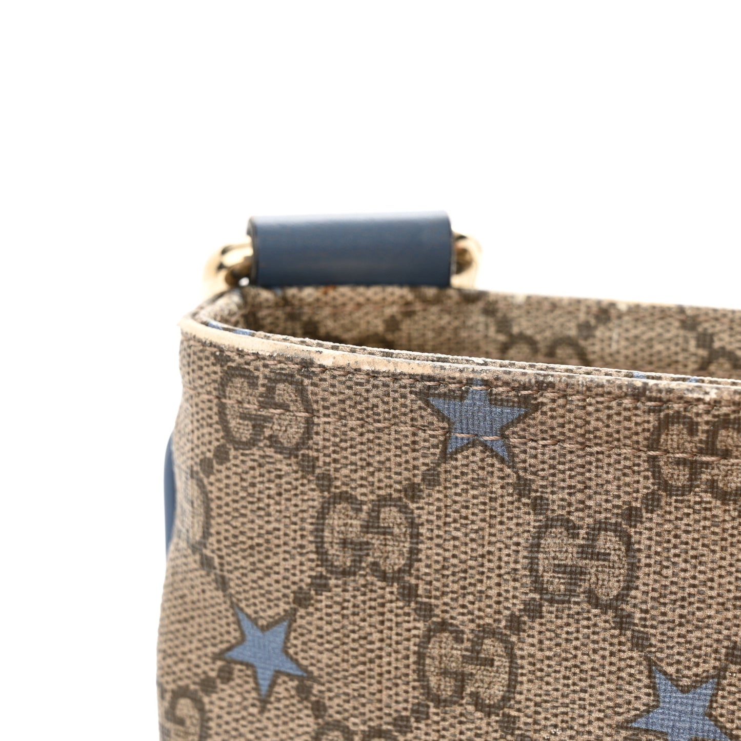 Monogram GG Supreme Stars Small Flat Messenger Bag Light Blue
