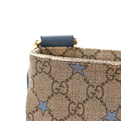 Gucci Monogram GG Supreme Stars Small Flat Messenger Bag Light Blue 15 of 17