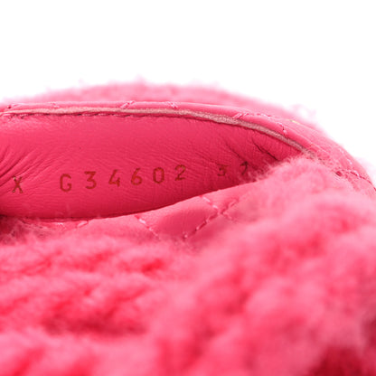 Chanel Cord Lambskin Quilted Logo Sandals 37 Pink 8 of 8