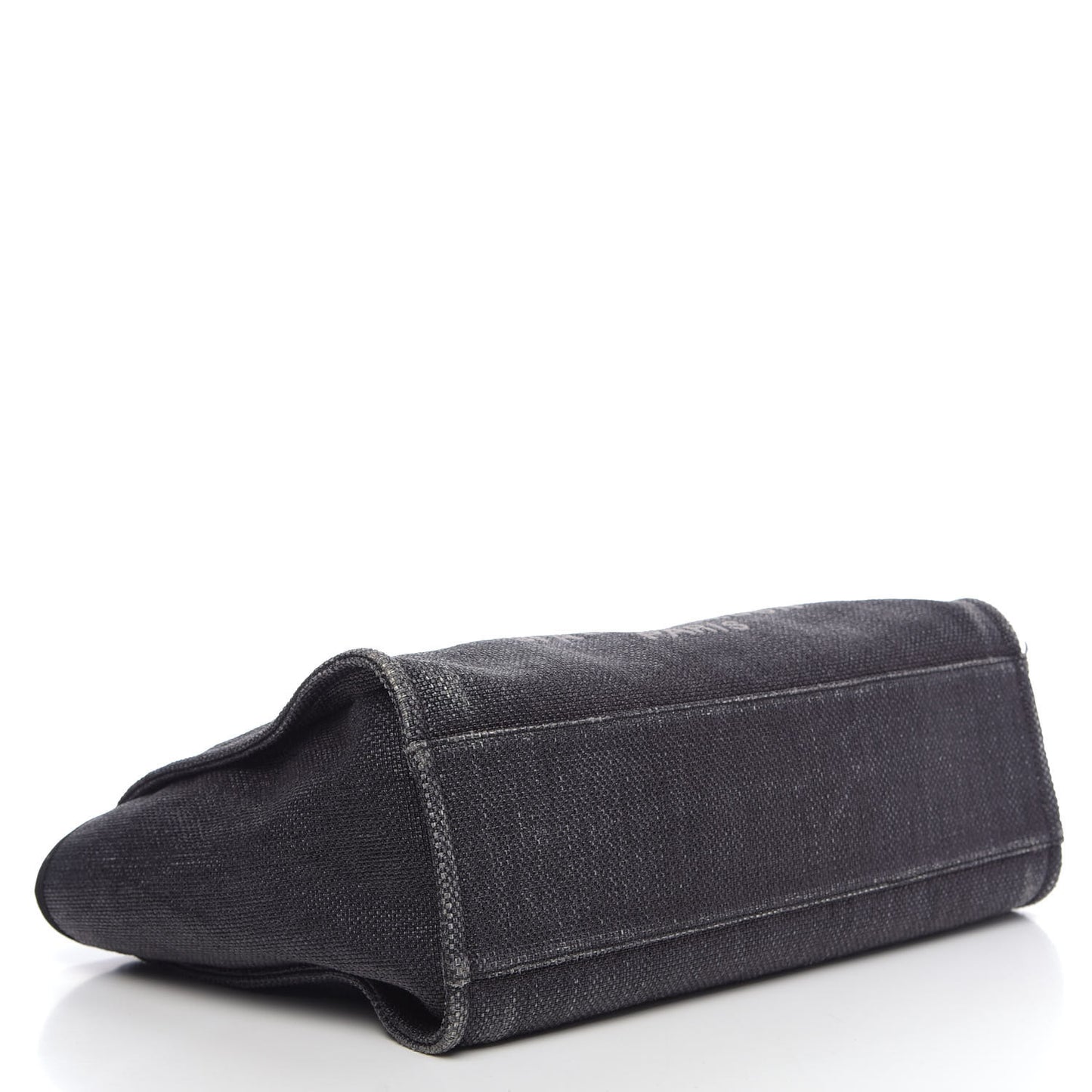Woven Straw Raffia Large Deauville Tote Black