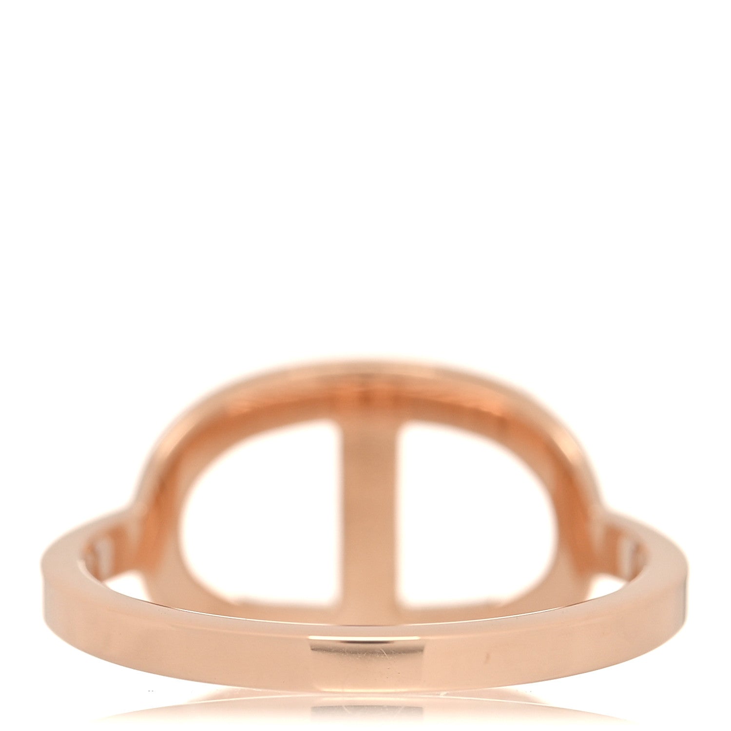 Hermes 18K Rose Gold Diamond MM Chaine d'Ancre Contour Ring 53 6.5 2 of 4