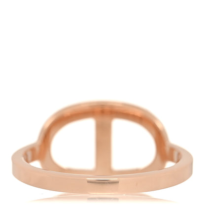 Hermes 18K Rose Gold Diamond MM Chaine d'Ancre Contour Ring 53 6.5 2 of 4