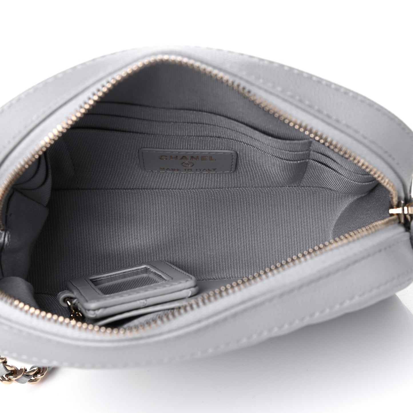Caviar Quilted Camera Case Grey
