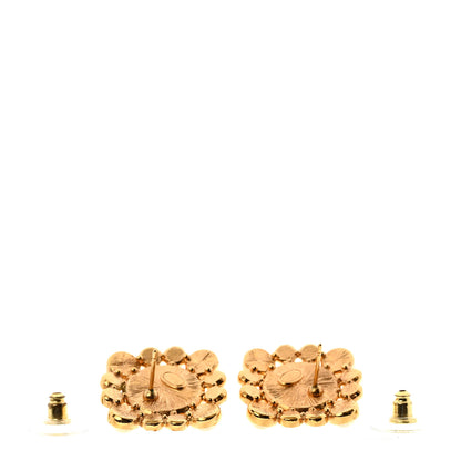 Chanel Pearl Crystal CC Round Earrings Gold 3 of 5