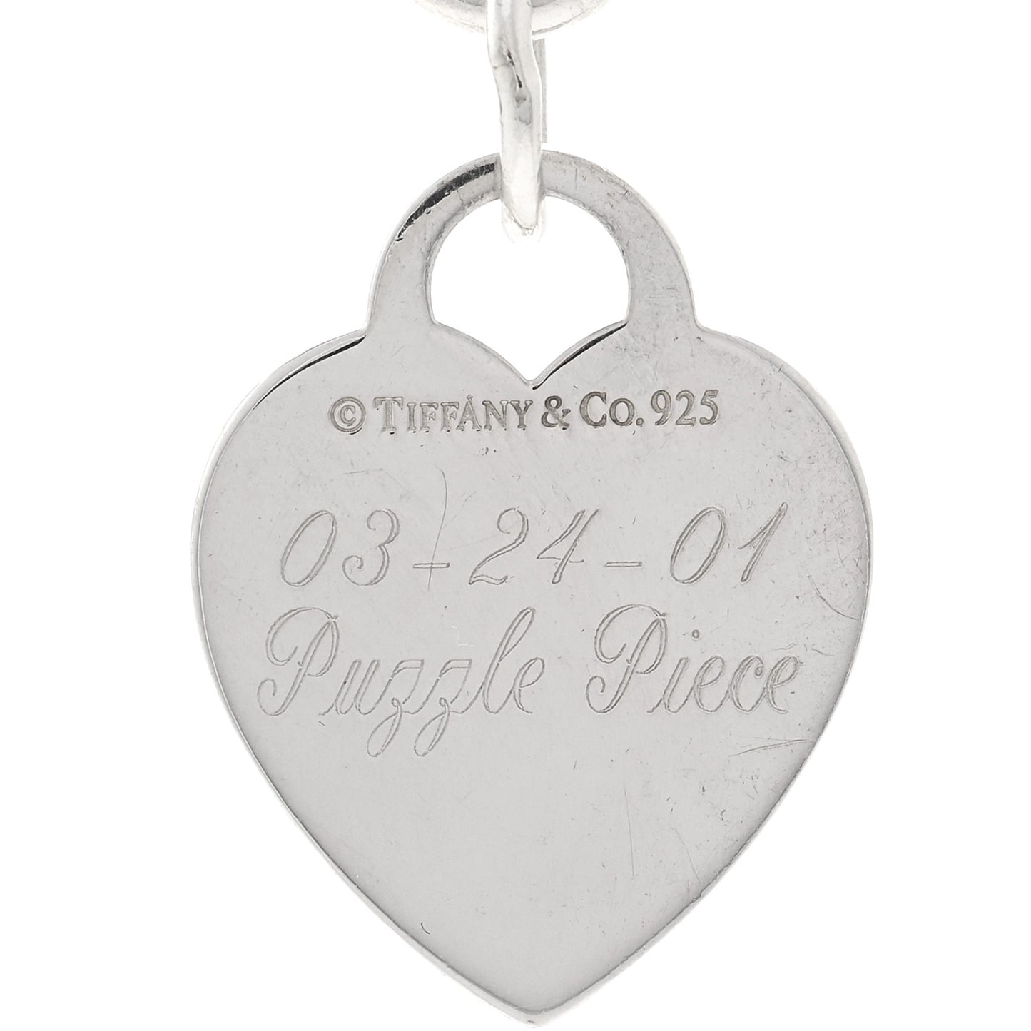 Sterling Silver Heart Tag Toggle Necklace