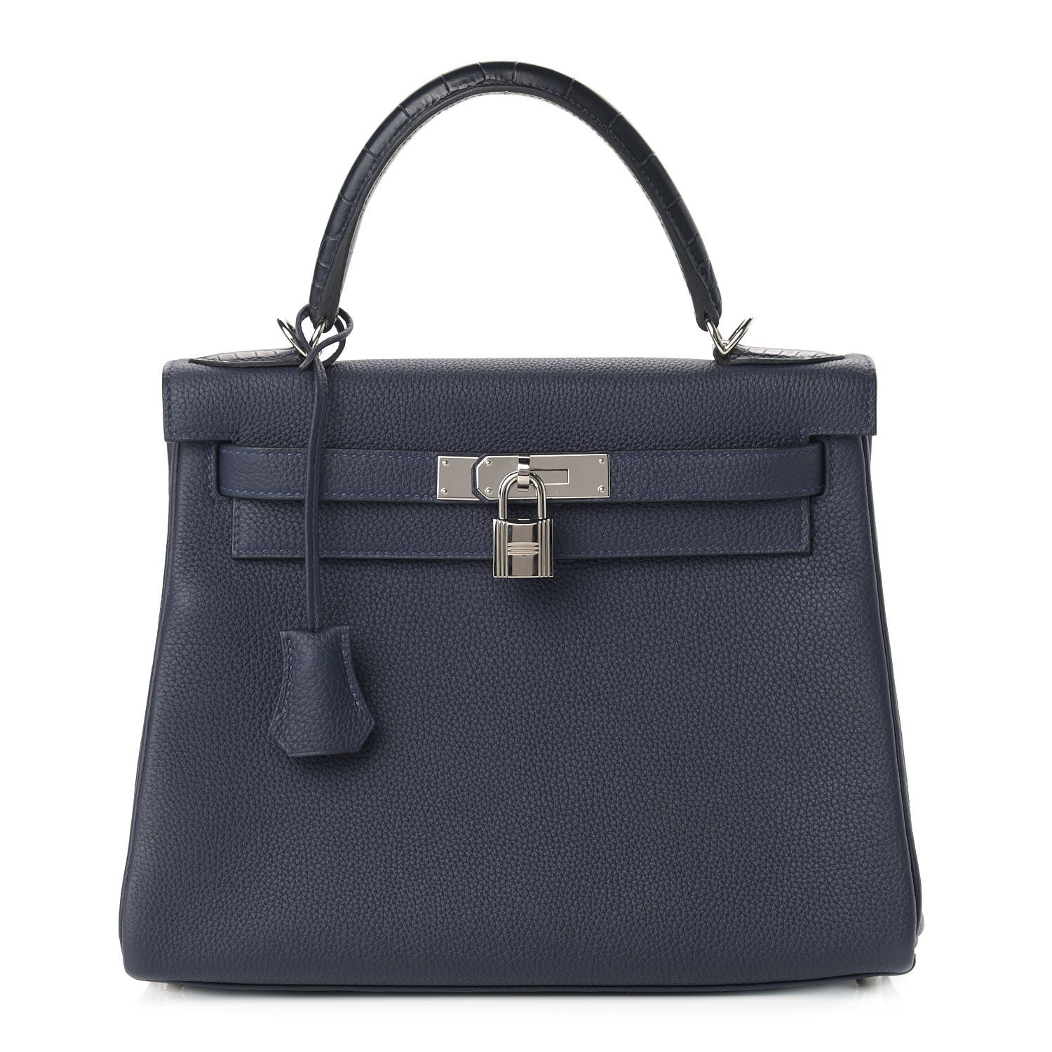 Hermes Togo Matte Alligator Kelly Retourne Touch 28 Bleu Nuit Bleu Marine 1 of 10