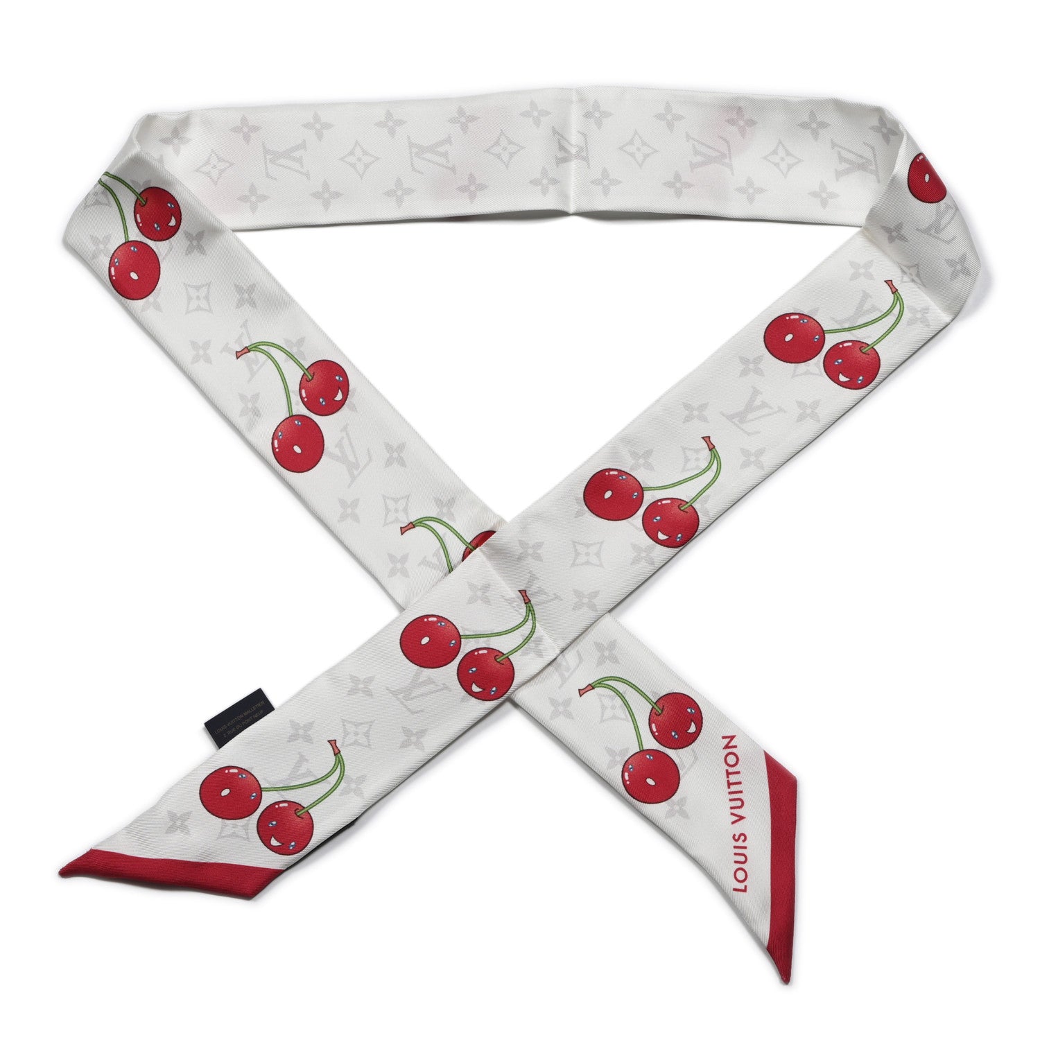 Louis Vuitton LV X TM Silk Monogram Cerises Bandeau White 1 of 3