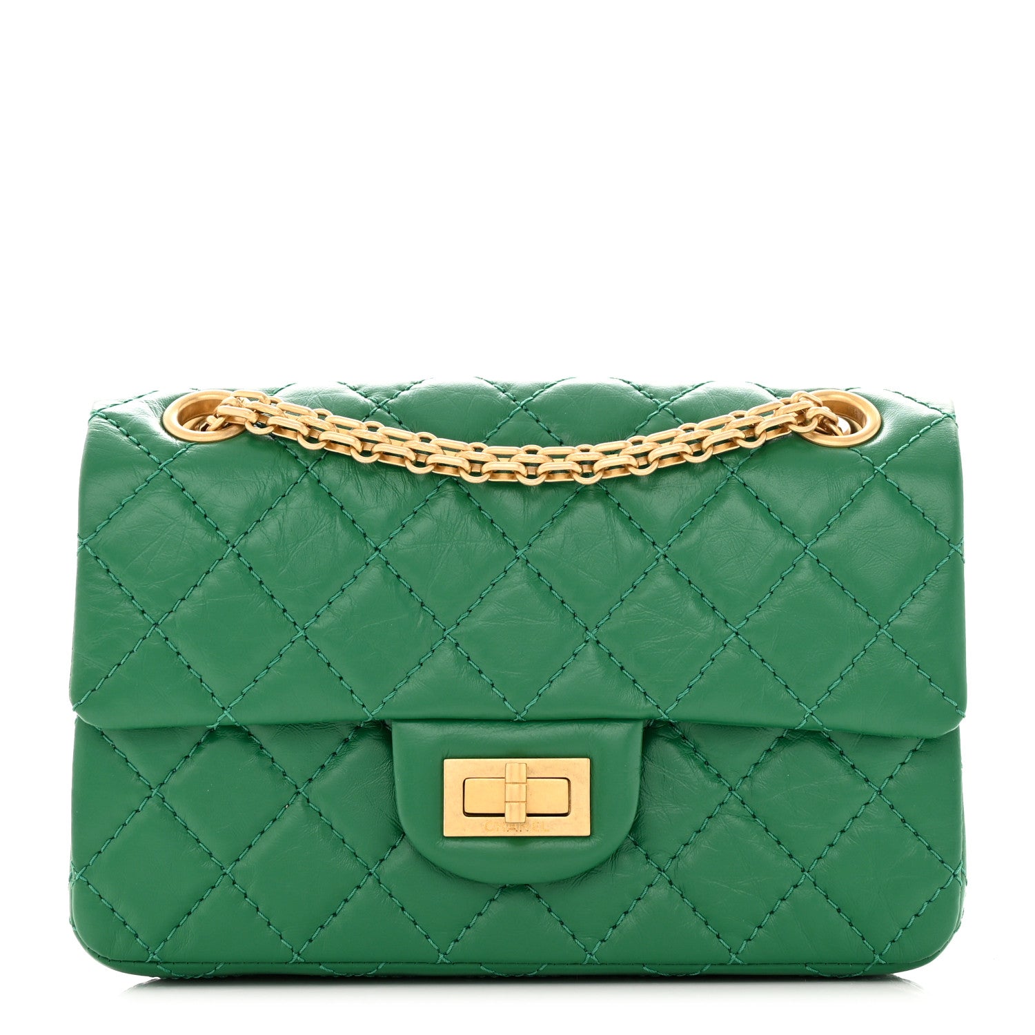 Chanel Aged Calfskin Quilted 2.55 Reissue Mini Flap Green 1 of 11