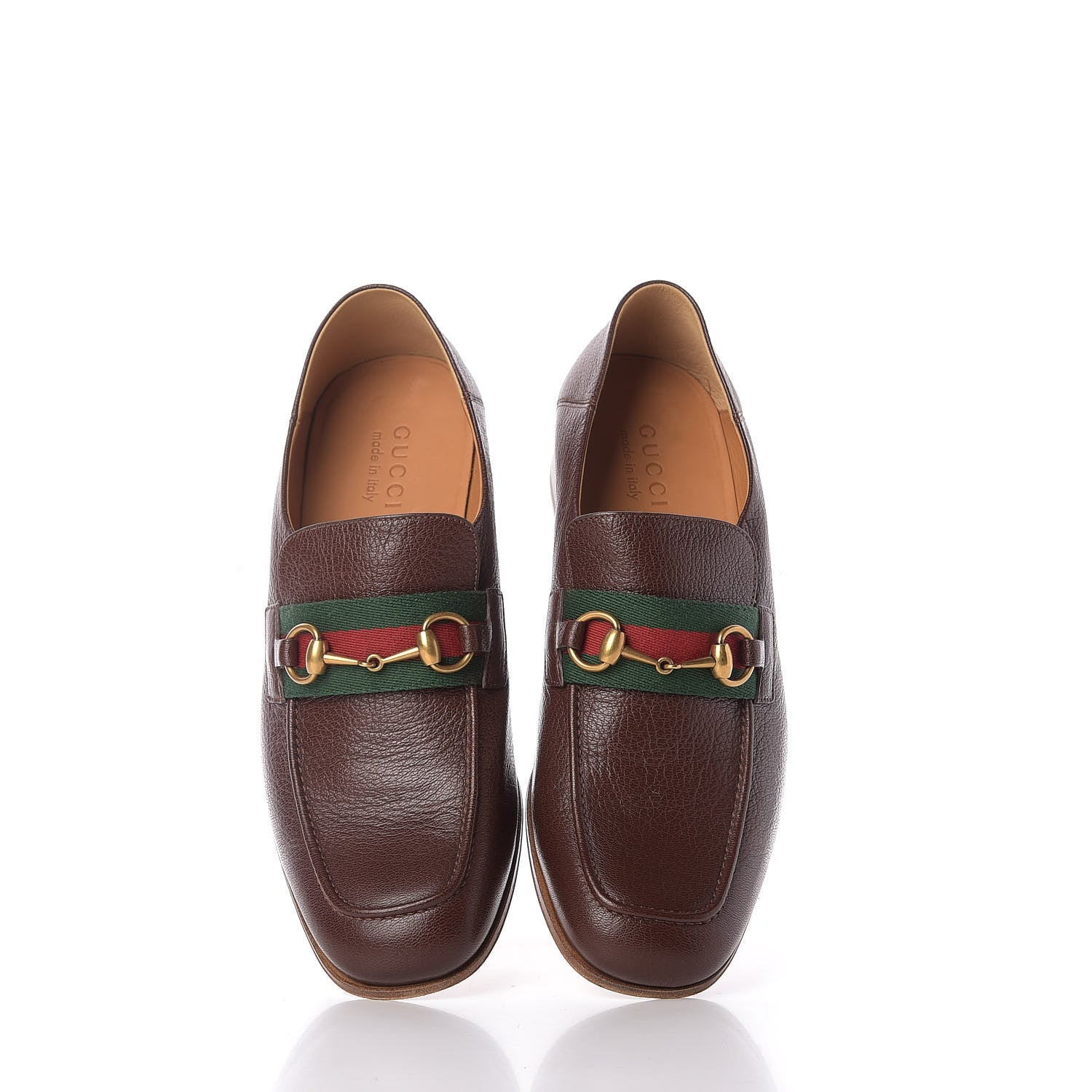 Gucci Havely Kid Web Mens Horsebit Loafers 10 Dark Brown 5 of 11
