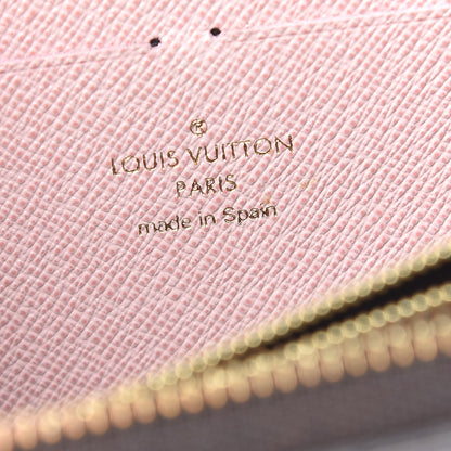 Louis Vuitton Damier Ebene Clemence Wallet Rose Ballerine 6 of 8