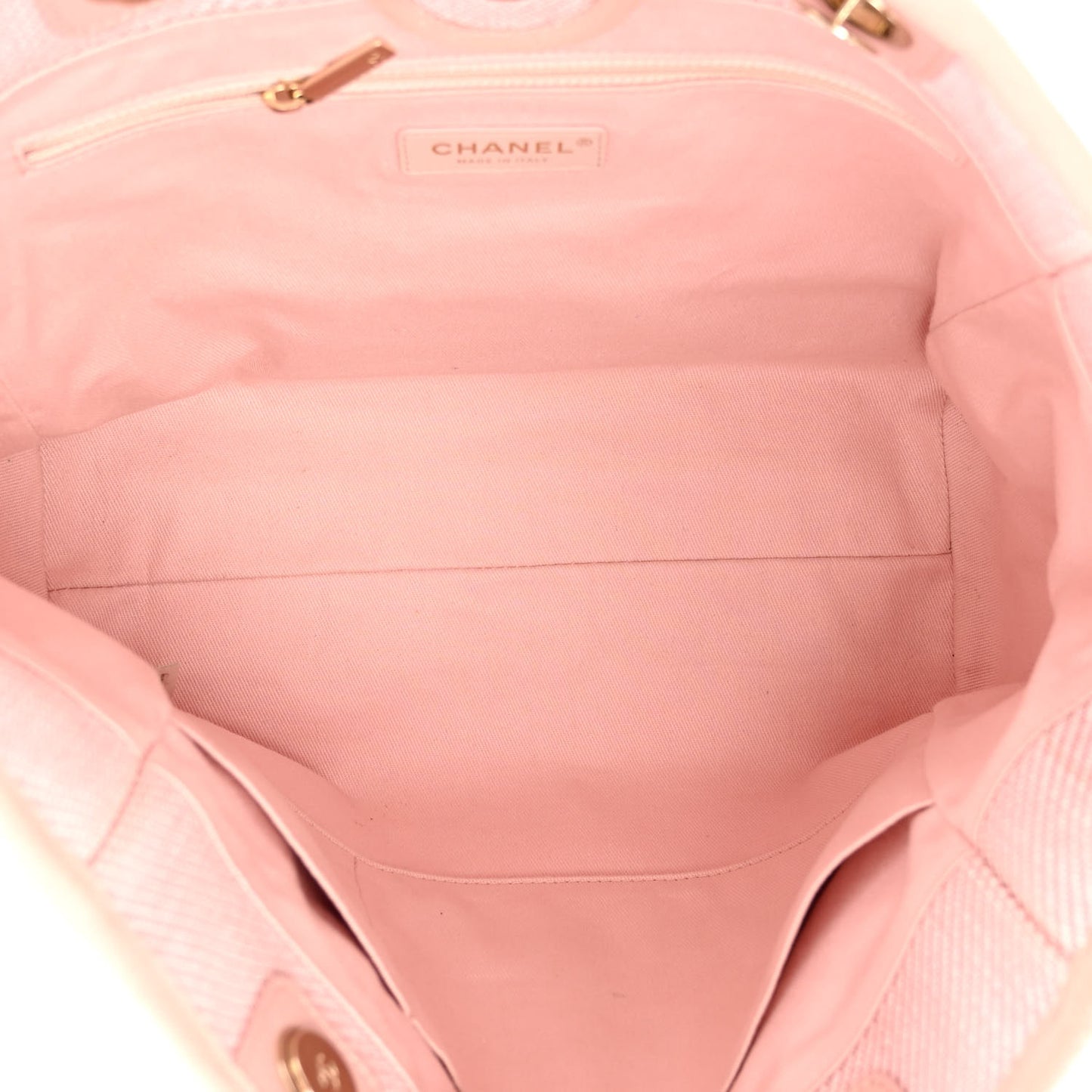 Mixed Fibers Calfskin Small Deauville Tote Rose Pink