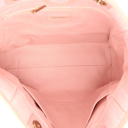 Chanel Mixed Fibers Calfskin Small Deauville Tote Rose Pink 5 of 11