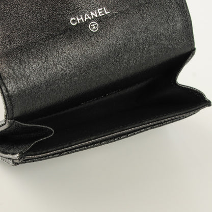 Chanel Metallic Calfskin Perforated Quilted Card Holder Grey 4 of 7
