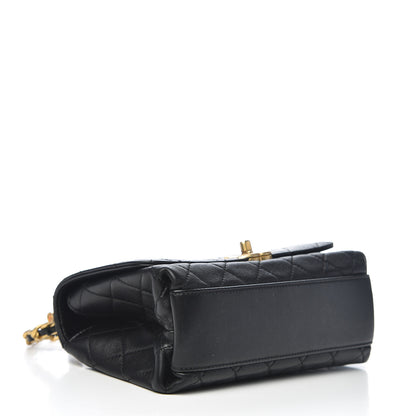 Chanel Lambskin Quilted La Parisienne Top Handle Flap Black 4 of 12